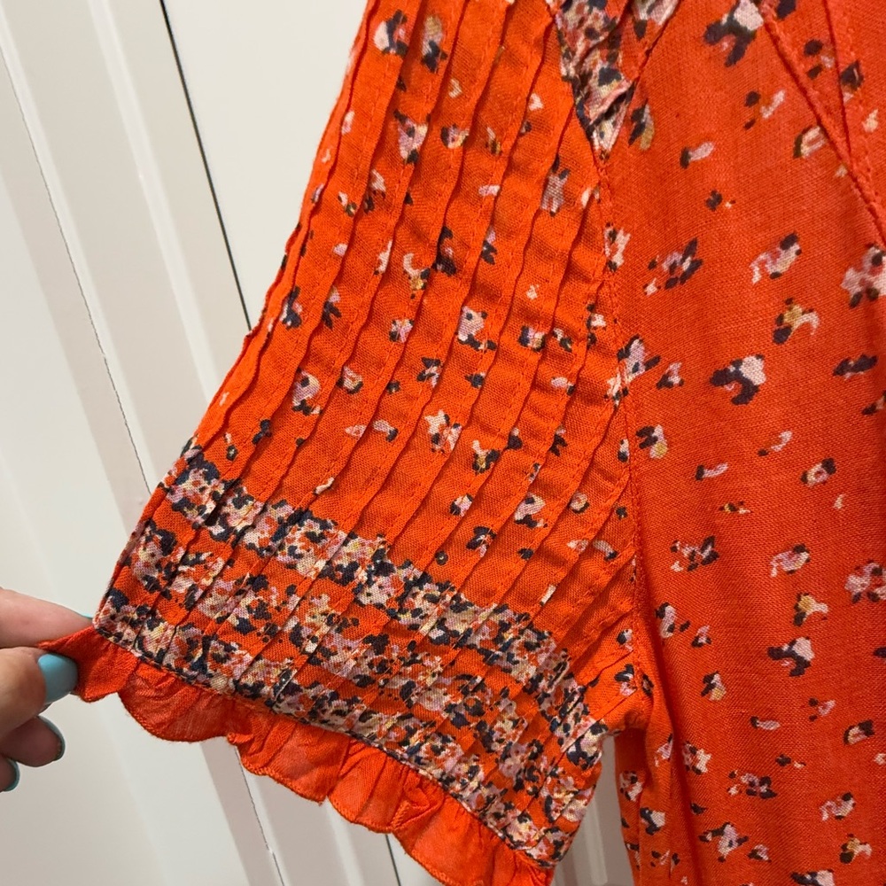 Free People. Rare Feeling Printed Maxi Dress. Orange. Size Small. - Picture 6 of 14
